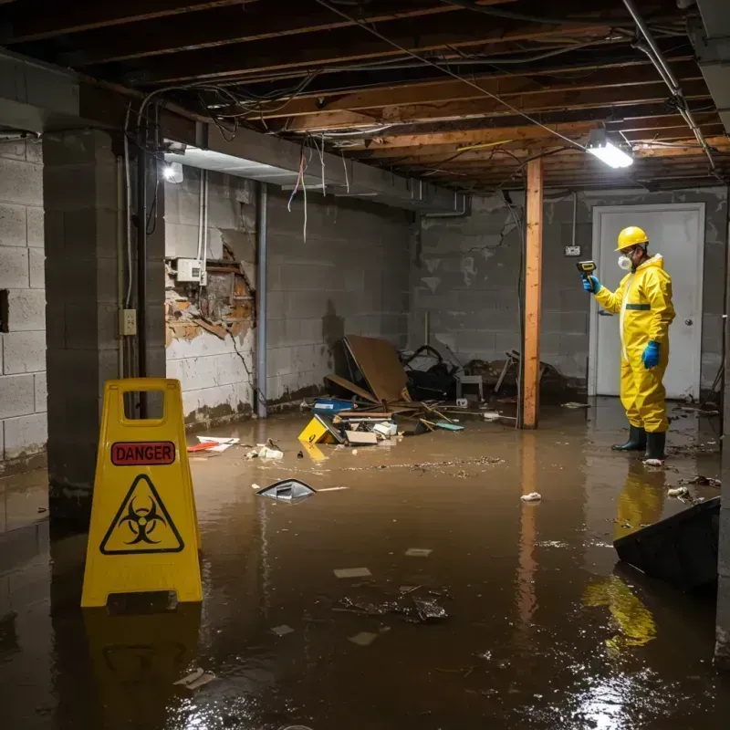 Flooded Basement Electrical Hazard in Culver, OR Property